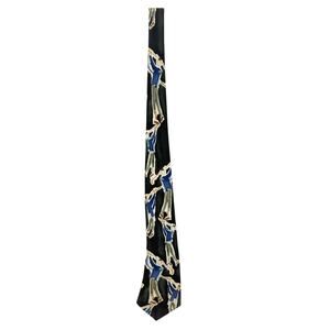 Vintage 90s T-Time Golf Silk Necktie USA Made Wide Artistic Mens Tie 59x4